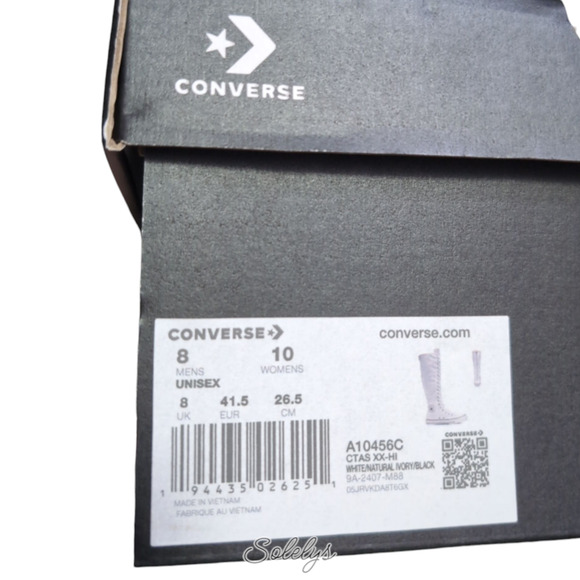 Converse CTAS XXHI Womens 10 White Purple Elastic Laced Knee High Sneaker Boot - Picture 6 of 9